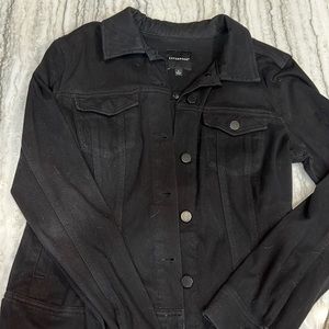 Black in Black with Black buttons denim jacket